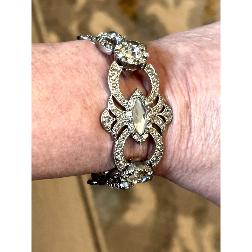 Retired Limited Edition Lia Sophia Silver-Tone Crystal Bracelet - Picture 4 of 7